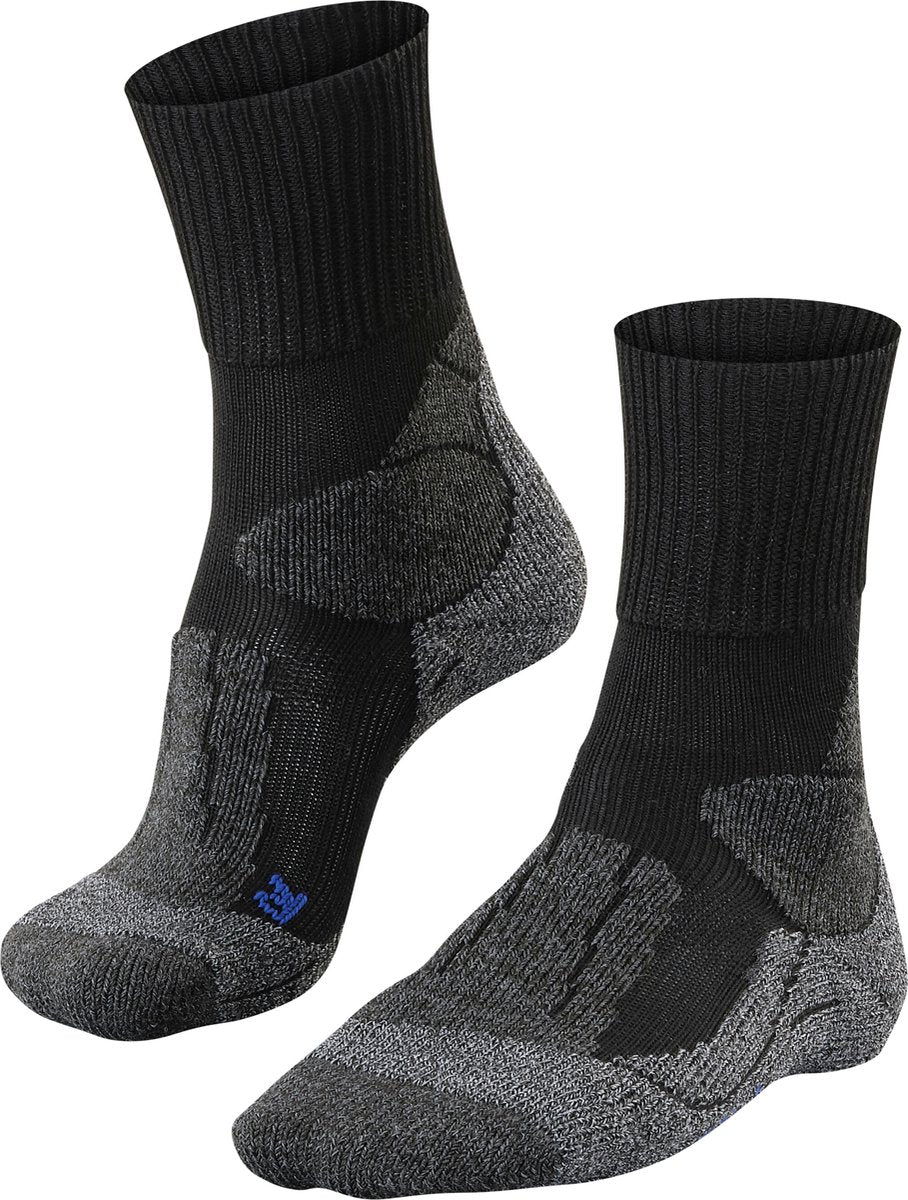 Falke TK1 Cool Anti-Blister Wandersocken aus dickem Lyocell-Funktionsmaterial Herren Schwarz - Größe 39-41