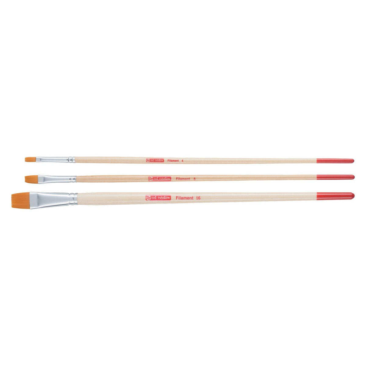 Talens Art Creation • Öl-Acryl-Pinsel-Set, Polyester, flach, 3-tlg