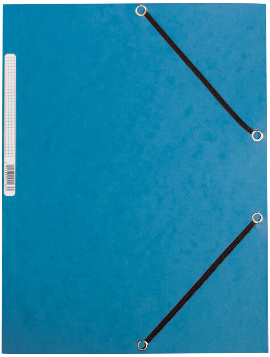 Q-Connect Elasto-Ordner, A4, 3 Klappen und Gummibänder, Karton, blau 10 Stück