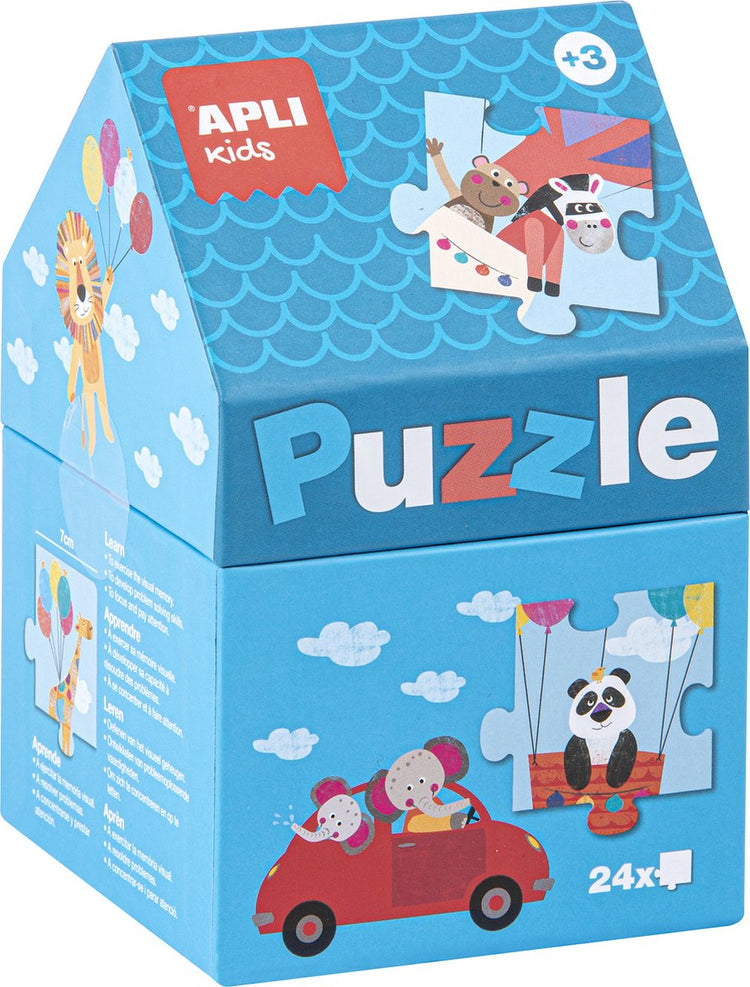 Apli Kids – Puzzle Tiere auf Reise – 24 Puzzleteile – ab 3 Jahren