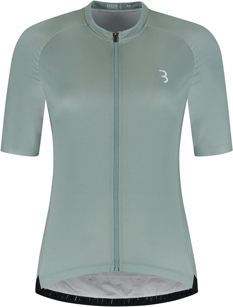 BBB Cycling Donnafit R – nachhaltiges Radsportshirt Damen Kurzarm – 15–25 °C – atmungsaktives MTB- und Radsportshirt – 3 Rückentaschen – Salbeigrün