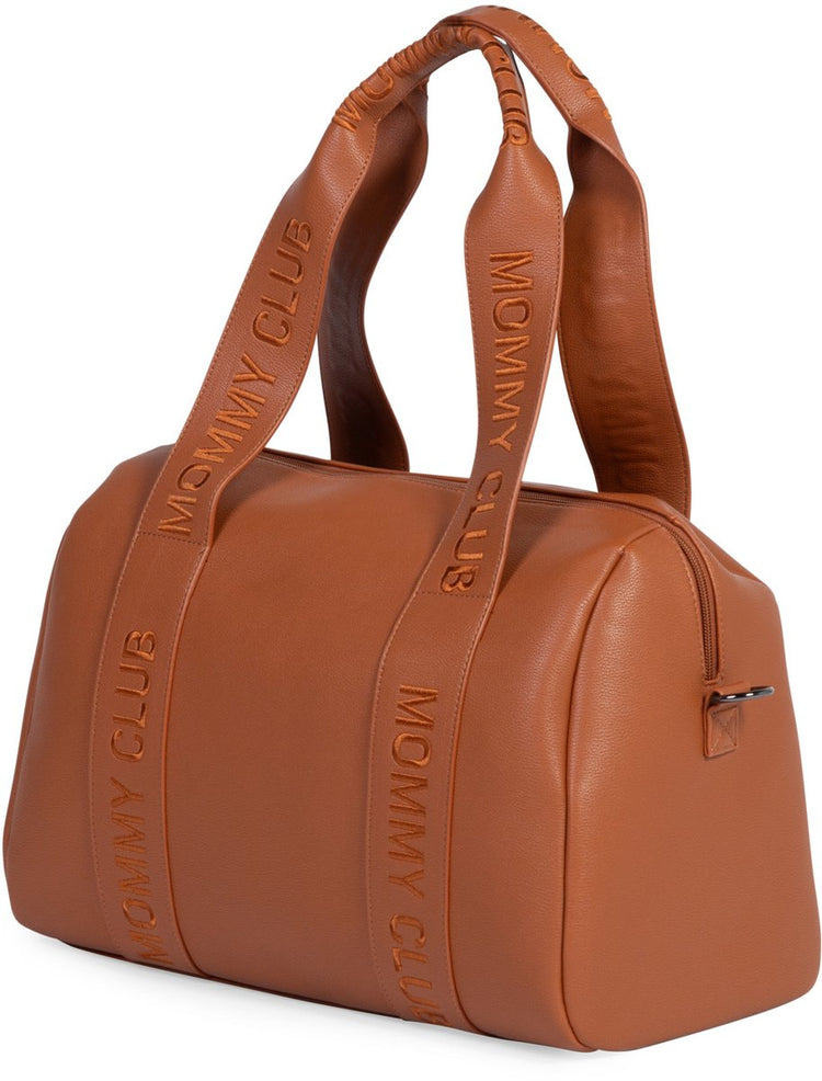 Childhome Mommy Club Wickeltasche – Stilltasche – Signatur – veganes Leder – braun – 22 l – 38 x 21 x 27 cm