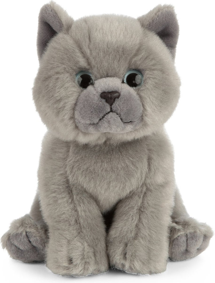 Living Nature Katzenkuscheltier - Britisch Kurzhaar - Grau - Plüsch - 16 cm - Katzenkuscheltier