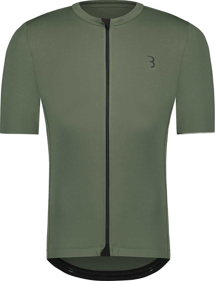 BBB Cycling Essence Radshirt Herren Kurzarm - 15-25 °C - Atmungsaktives MTB- und Radshirt mit 3 Rückentaschen - Olivgrün