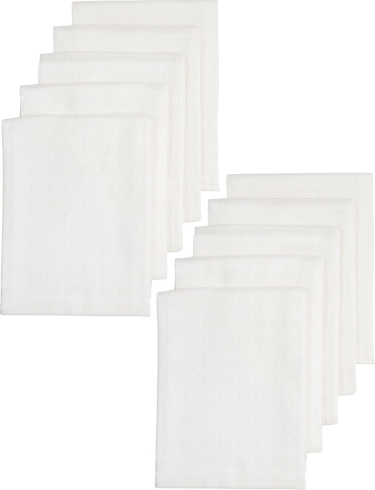Meyco Baby Uni hydrophile Tücher – 10er-Pack – weiß – 70 x 70 cm