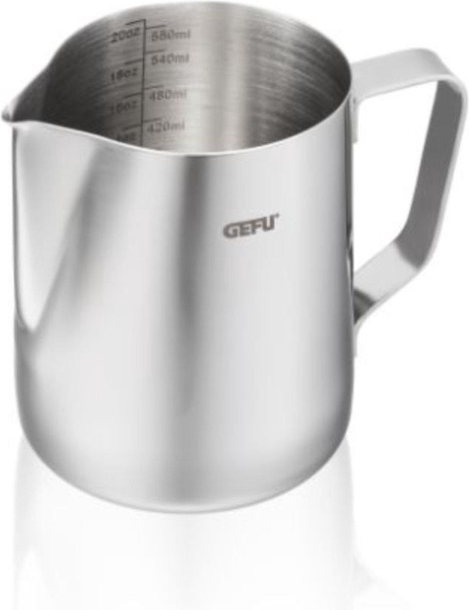 Gefu Barista Milchkännchen – 600 ml – Aufschäumkännchen aus Edelstahl für Latte Art