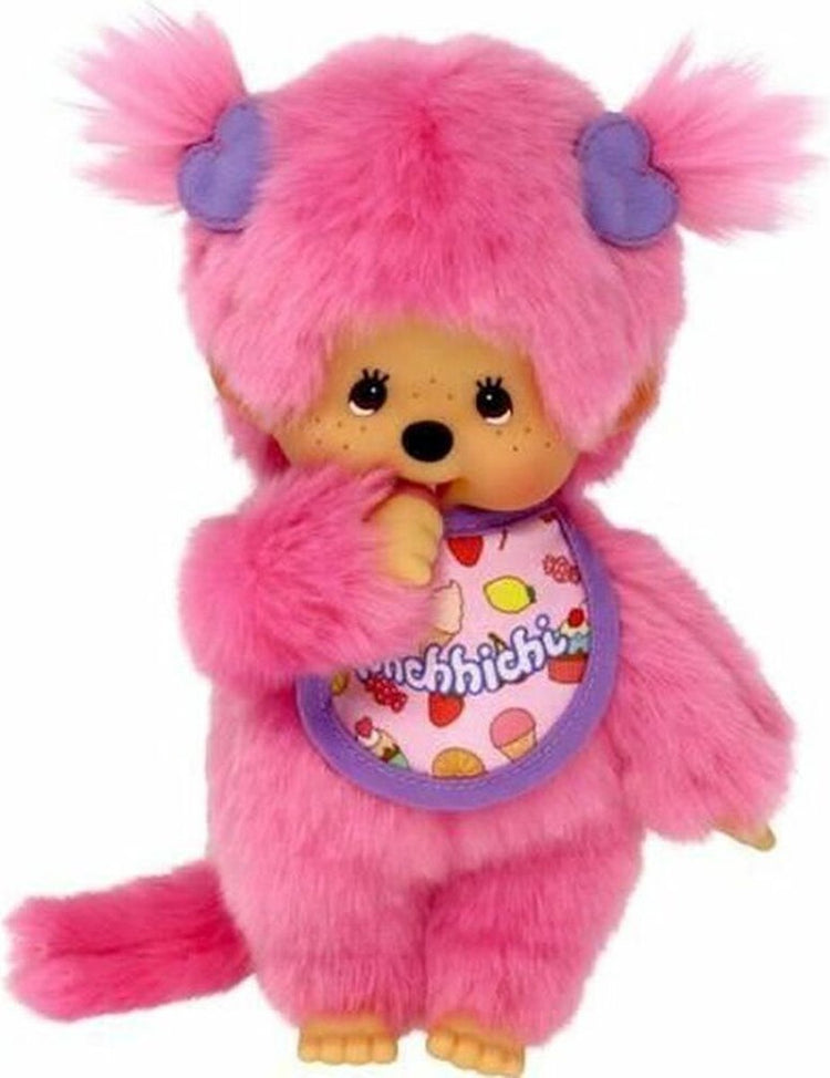 Bandai – Monchhichi – Monchhichi Frozen Fruits Plüsch – kultiger 80er-Jahre-Plüsch – zartrosa Plüsch 20 cm für Kinder und Erwachsene – se23388