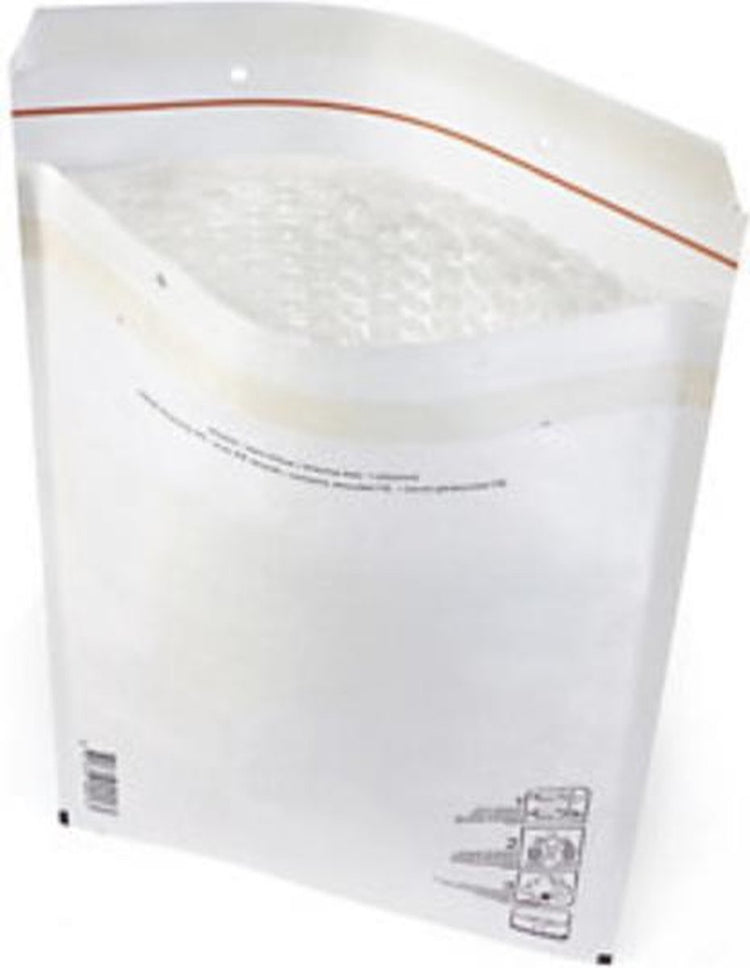 Gesegelte Luftpolsterumschläge – weiß – 110 x 165 mm – 10 Stück – mit Klebestreifen