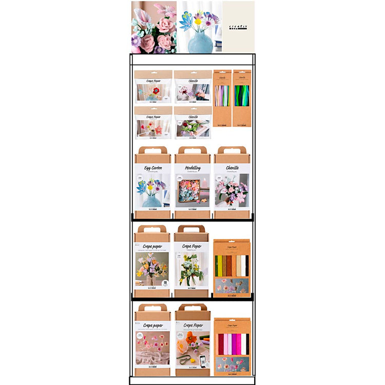 Creativ Company Bodendisplay, montiert, Kategorie, Blumenmischung, Erwachsene, H: 1580 mm, L: 600 mm, B: 400 mm, 99 Stück. 1 Stück