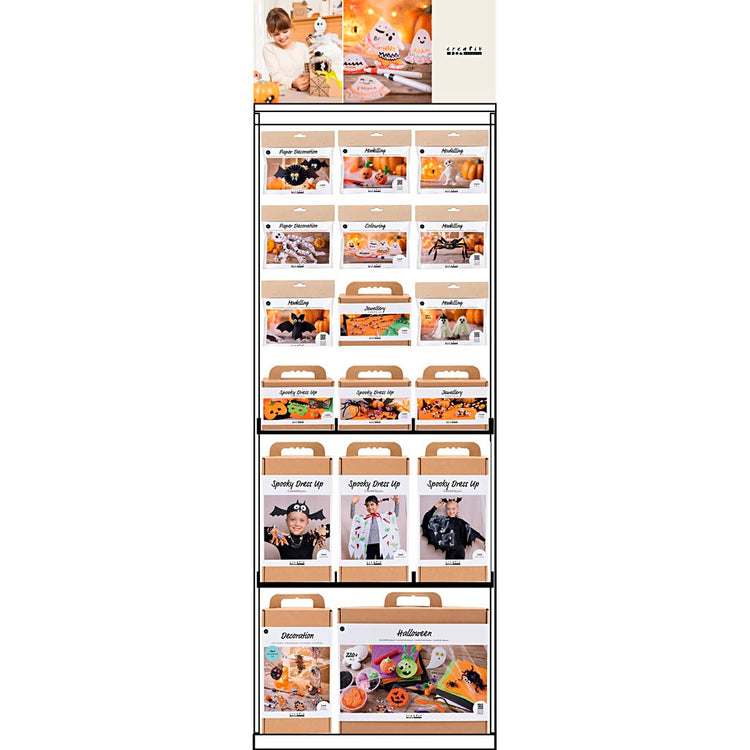 Creativ Company Bodendisplay, montiert, Held Halloween, Kinder, H: 1580 mm, L: 600 mm, B: 400 mm, 100 Stück. 1 Stück