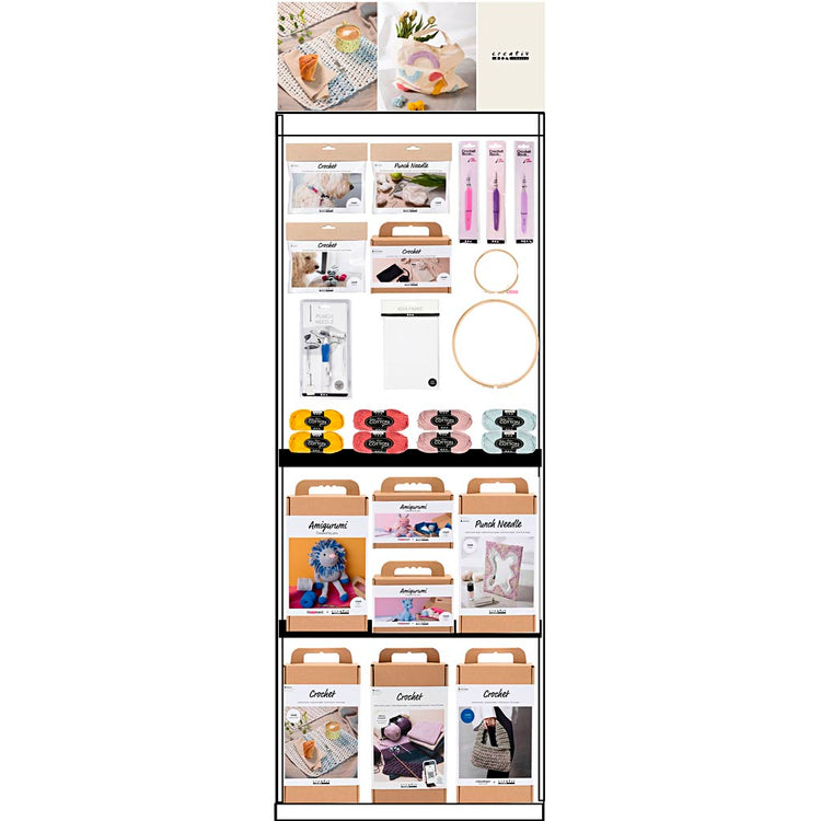 Creativ Company Bodendisplay, montiert, Kategorie, Häkelnadel, Lochnadel, Erwachsene, H: 1580 mm, L: 600 mm, B: 400 mm, 193 Stück. 1 Stück