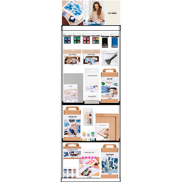 Creativ Company Bodendisplay, montiert, Kategorie, Linolschnitt, Erwachsene, H: 1580 mm, L: 600 mm, B: 400 mm, 194 Einheiten. 1 Stück