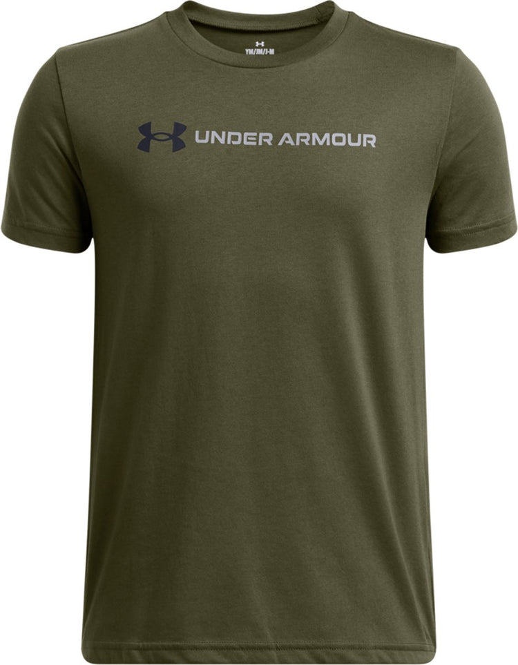 Under Armour UA B Logo Wordmark SS Unisex-Sportshirt – Grün – Schwarz