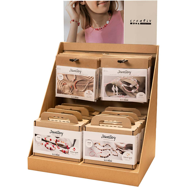 Creativ Company kleines Thekendisplay, Schmuck, Achat und Kristalle, Kinder und Erwachsene, H: 458 mm, T: 322 mm, B: 416 mm, 24 Stück. 1 Stück