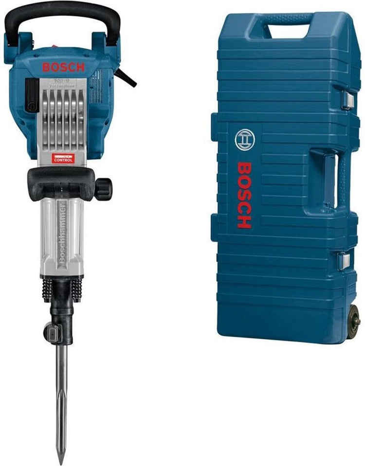 Bosch Abbruchhammer GSH 16-28 (Tragegriff, Maschinentuch, Spitzmeißel 400 mm, Trolley, Fetttube)