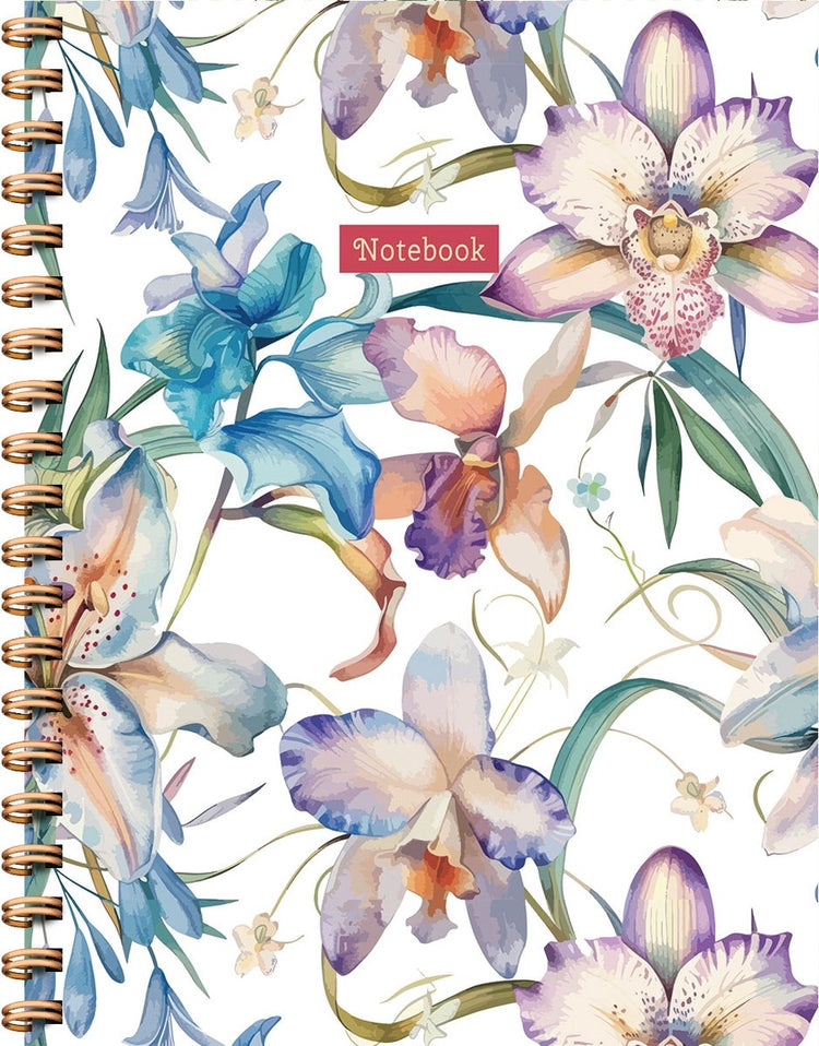 Orchideen-Spiralbuch groß (Linien) Orchideen-Notizbuch Carnet à Spirale (ligné)