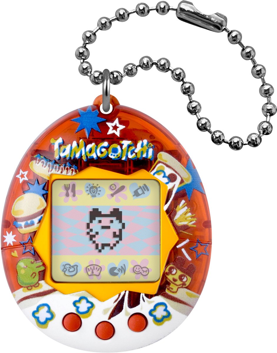 Bandai – Original Tamagotchi – Yummy – Interaktives digitales Haustier mit LCD-Bildschirm auf Französisch, Minispiele – Geschenkidee