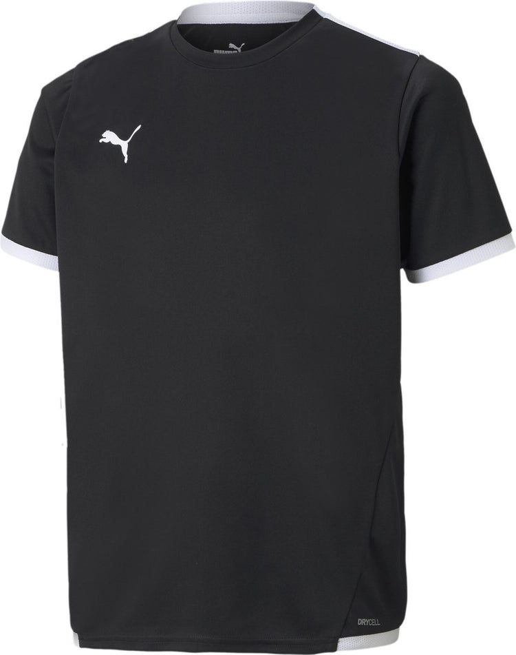 Puma Teamliga Jersey Jr Unisex-Sportshirt – Schwarz-Weiß