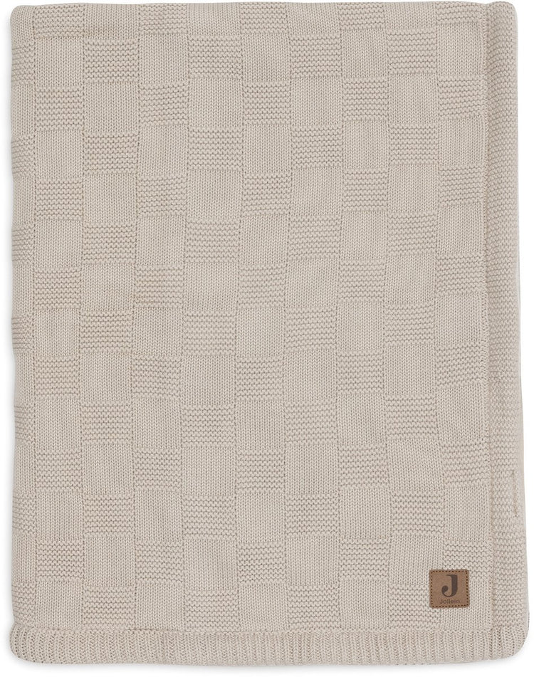 Jollein Babydecke für Kinderbett – 100 x 150 cm – Boxstrick – warmer Sandsamt
