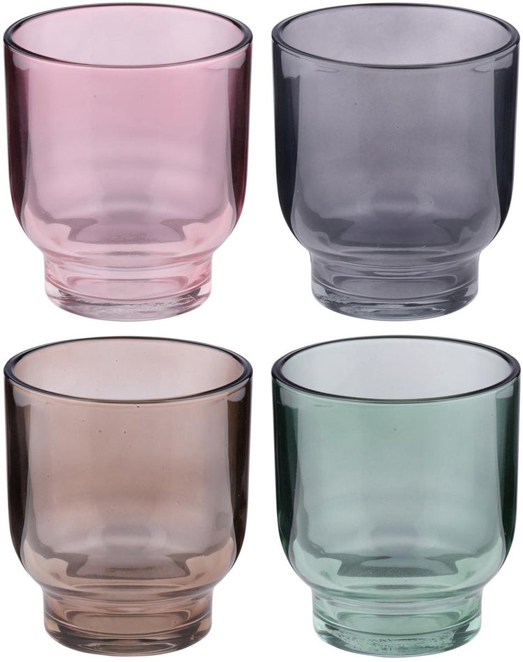 Arti casa Teelichthalter 4er-Set – Teelichthalter aus Glas – Wohnzimmerdekoration – ø9 x 10 cm