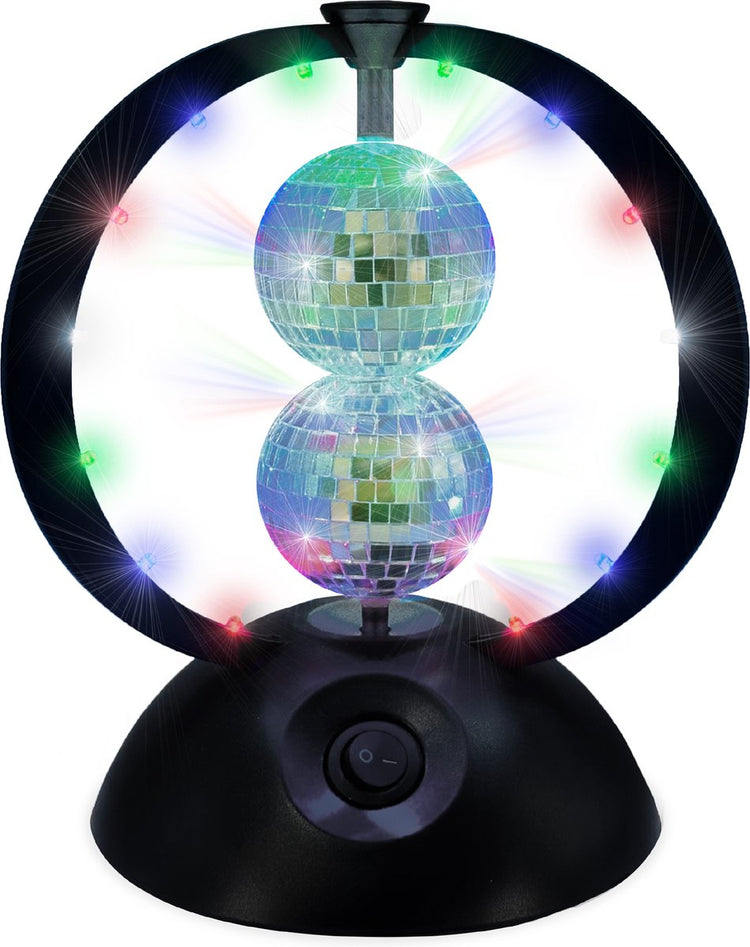 Partyfunlights rotierender Spiegel-Disco-Kugel schwarz – LED-Licht – Partybeleuchtung – Disco-Lampe – für Kinder