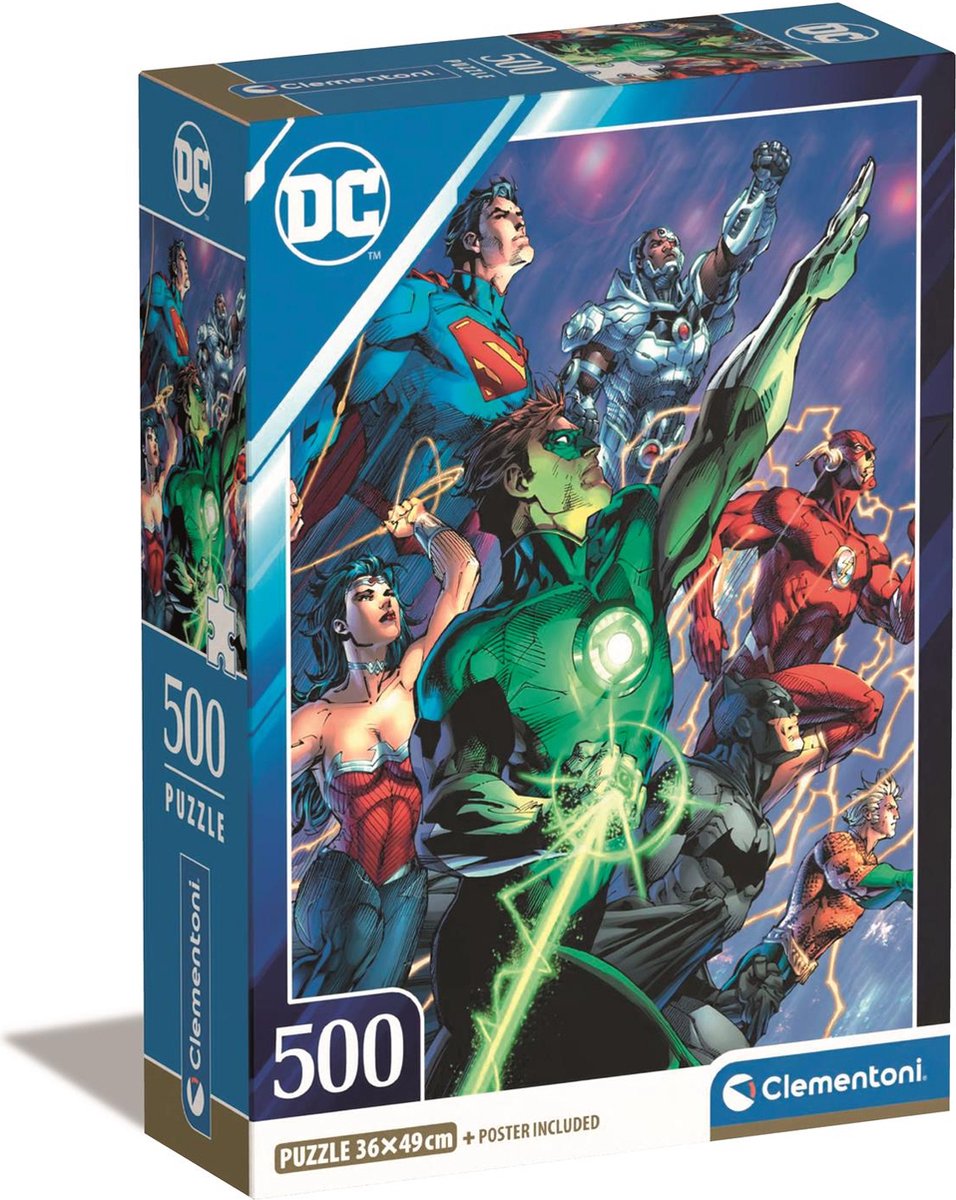 Clementoni – Puzzle – 500 Teile – DC Comics – kompakte Box – hochwertige Sammlung