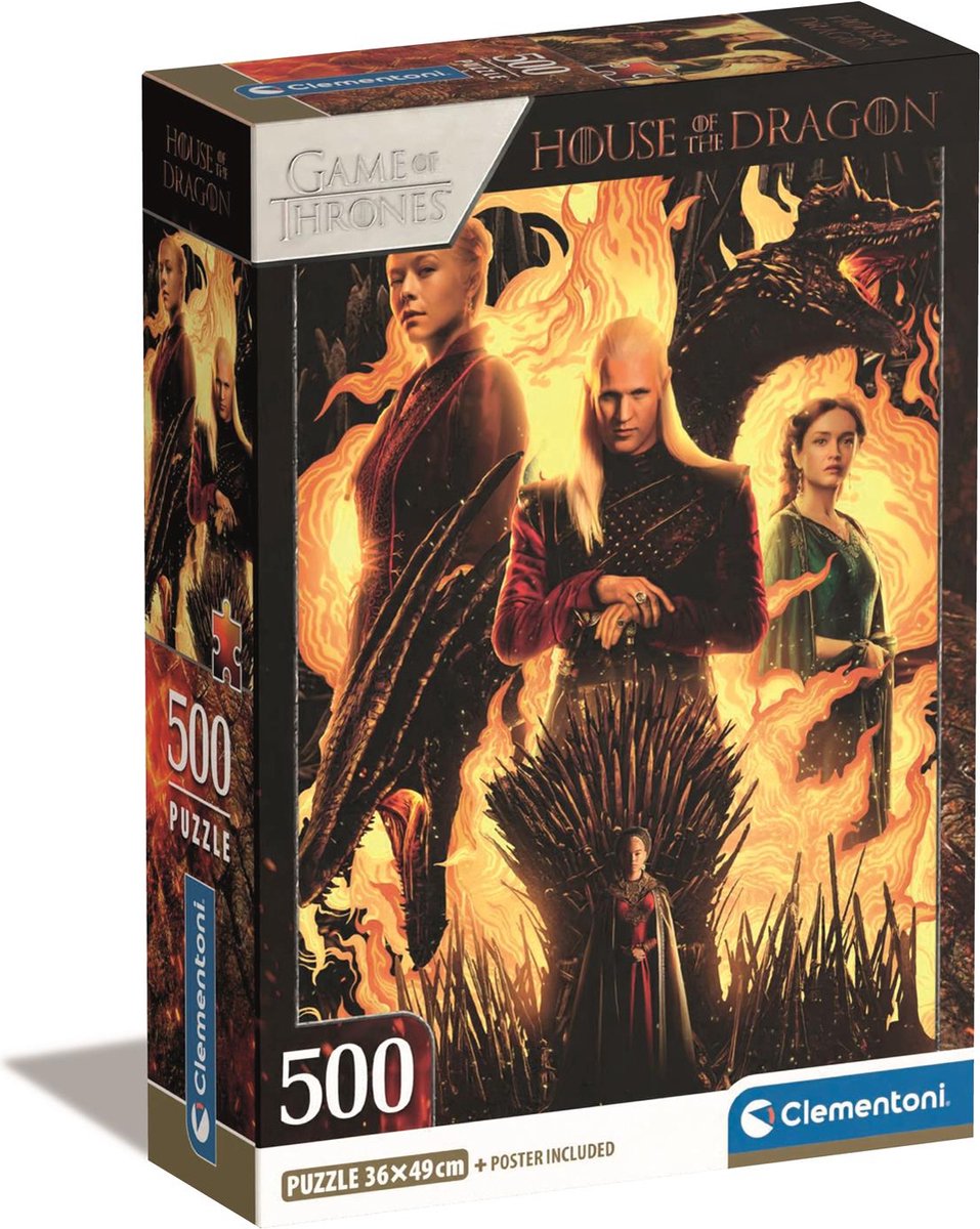 Clementoni – Puzzle – 500 Teile – Haus des Drachen – Kompaktbox – Puzzle für Erwachsene