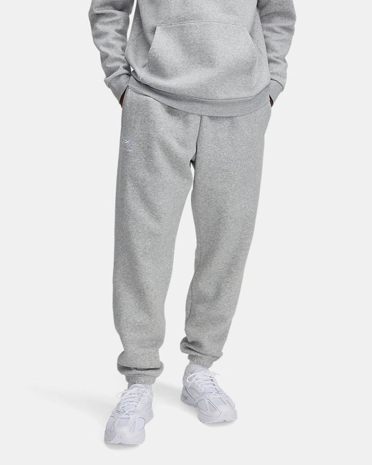 Under Armour Herren-Sporthose „UA Icon Fleece Jogger-Grey“ – Mod Grey Light Heather – Weiß