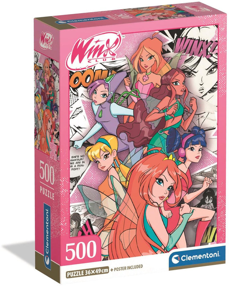 Clementoni - Puzzle - Winx Club - 500 Teile - mit Poster - ab 8 Jahren