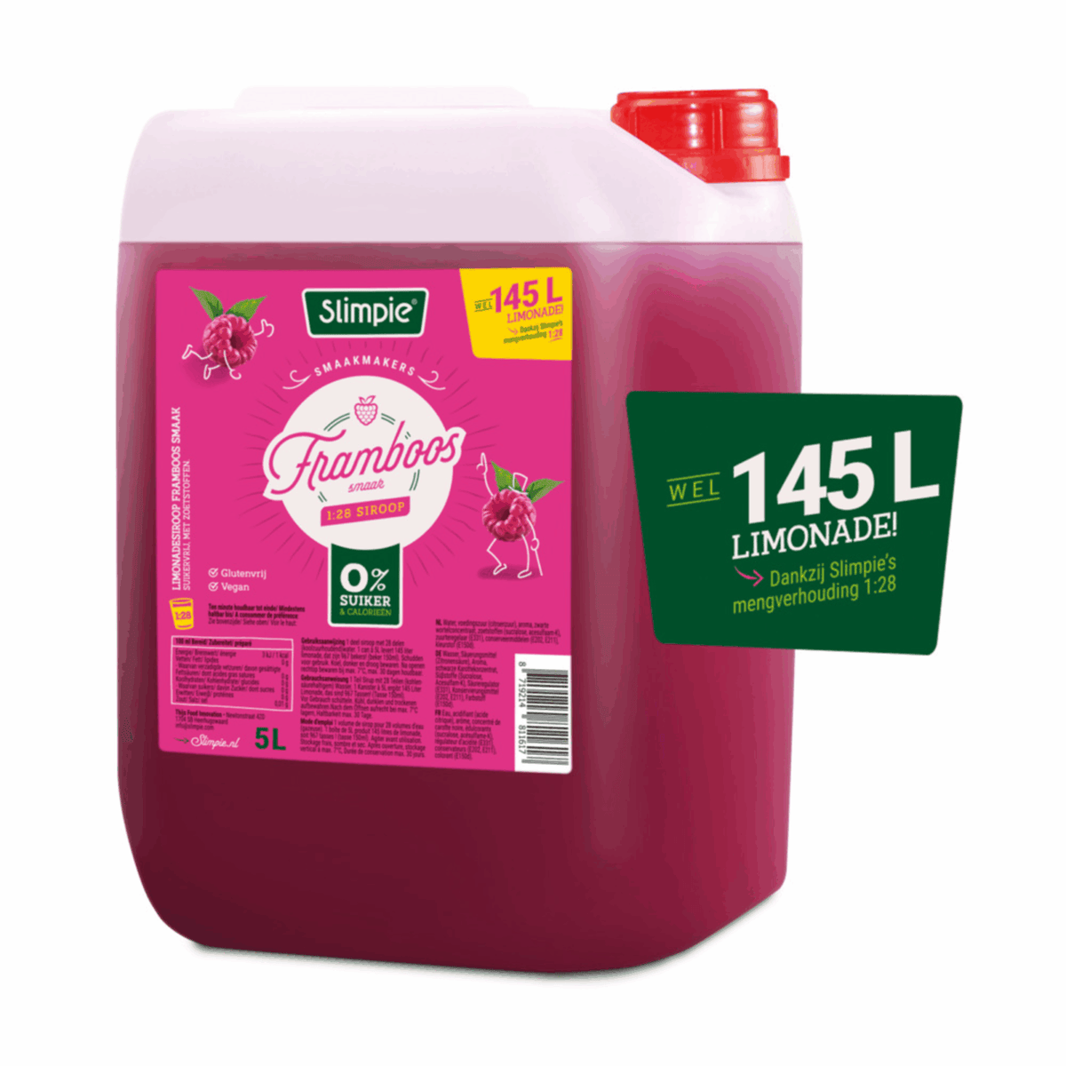 Slimpie Limonadensirup Himbeere zuckerfrei Dose (5 Liter)