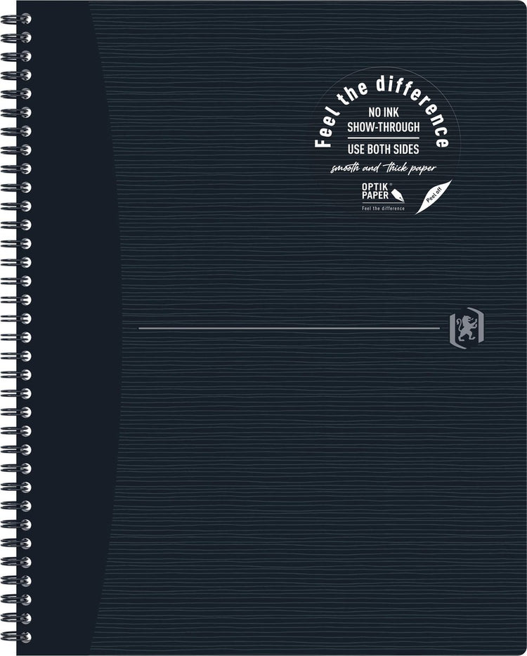 Nachhaltiges Notizbuch von Oxford Origin, A4+, kariert, 5 mm, 70 Blatt, 90 g, Schwarz