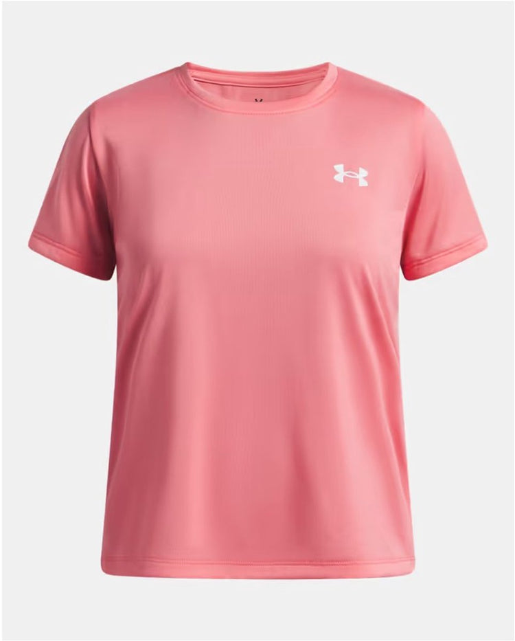 Under Armour UA Tech SSC-PNK Mädchen-Sportshirt – bittersüßes Rosa – Weiß