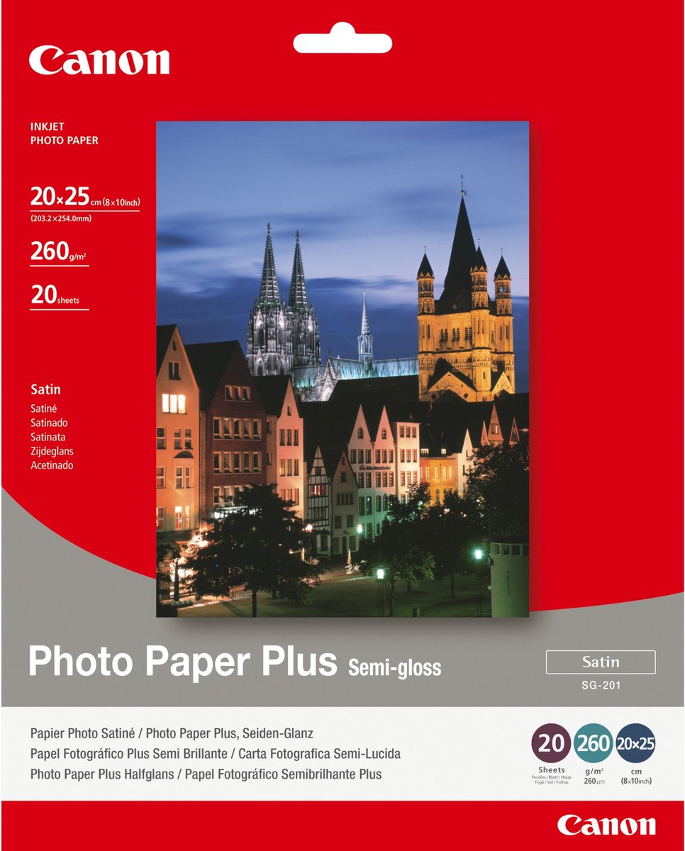 Canon 1686b018 – Fotopapier – 260 Gramm – 20 x 25 cm – 20 Blatt