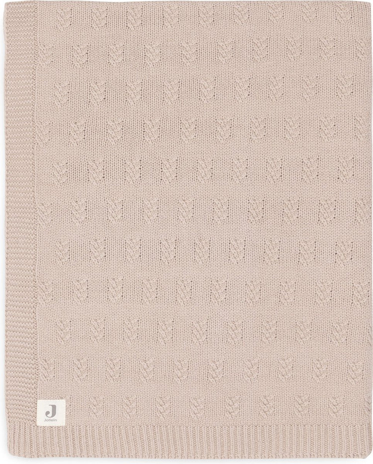 Jollein – Kinderbettdecke 100 x 150 cm – Babydecke – Kornstrick – Wildrosa