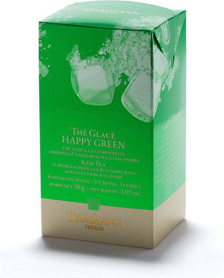 Dammann frères dammann - Eistee Happy Green - 6 Teebeutel - Grüner Tee mit Fruchtgeschmack - ausreichend für 6 Liter Eistee ohne Zucker