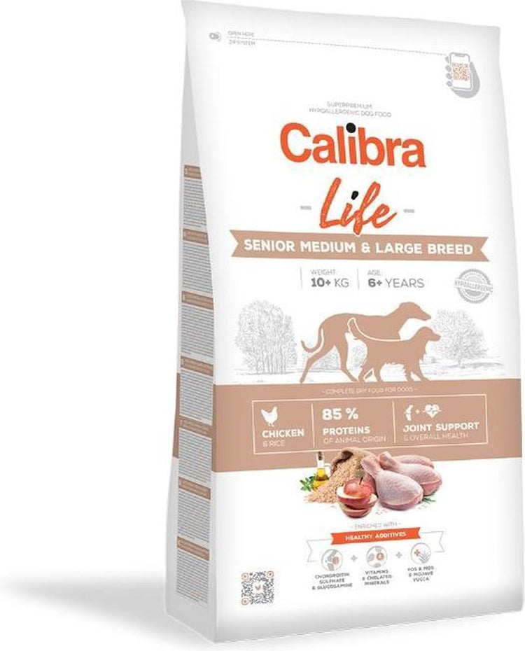 Calibra Dog Life Senior Huhn mittlerer und großer Rassen, 12 kg