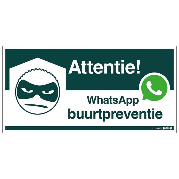Platte WhatsApp Neighborhood Prevention - 150 x 300 mm.