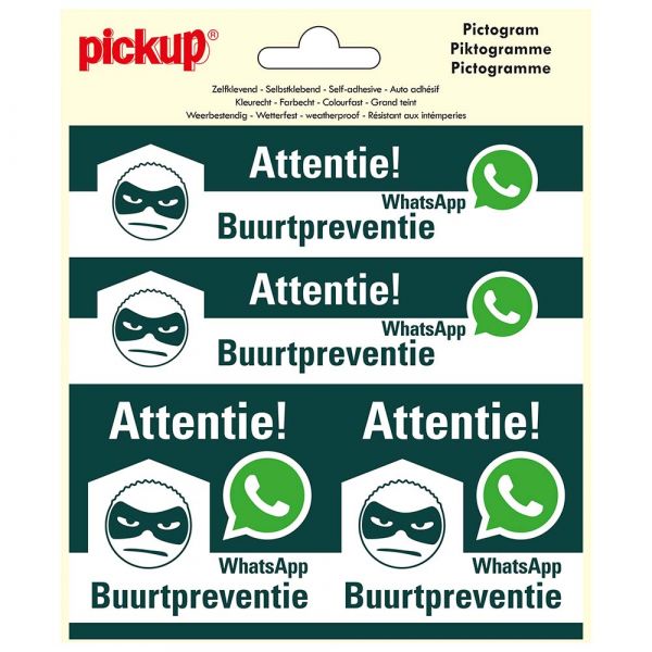 Aufkleber WhatsApp Neighborhood Prevention - 150x150 mm 4 Teile.