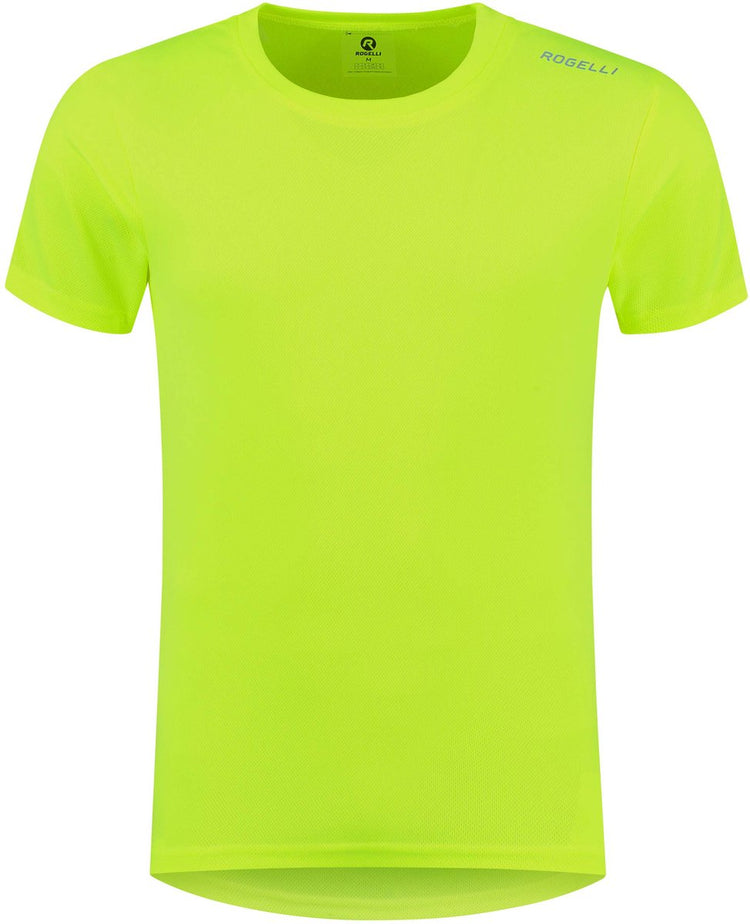 Rogelli Promo Laufshirt Herren – kurze Ärmel – fluoreszierendes Gelb – XS