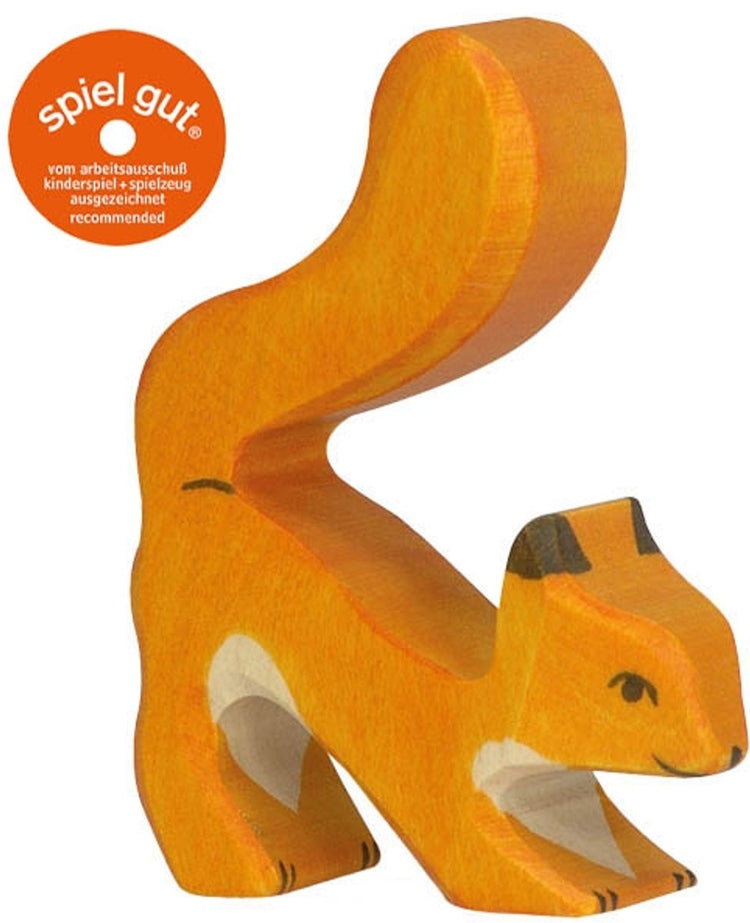 Holztiger Waldtiere - Eichhörnchen orange - 6x2x7cm - Holzfigur - handgefertigt