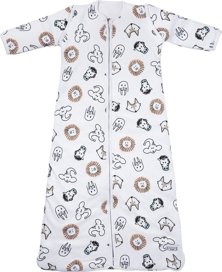 Meyco Babyschlafsack Wintertier – abzippbare Ärmel – mehrfarbig – 70 cm – Winterschlafsack
