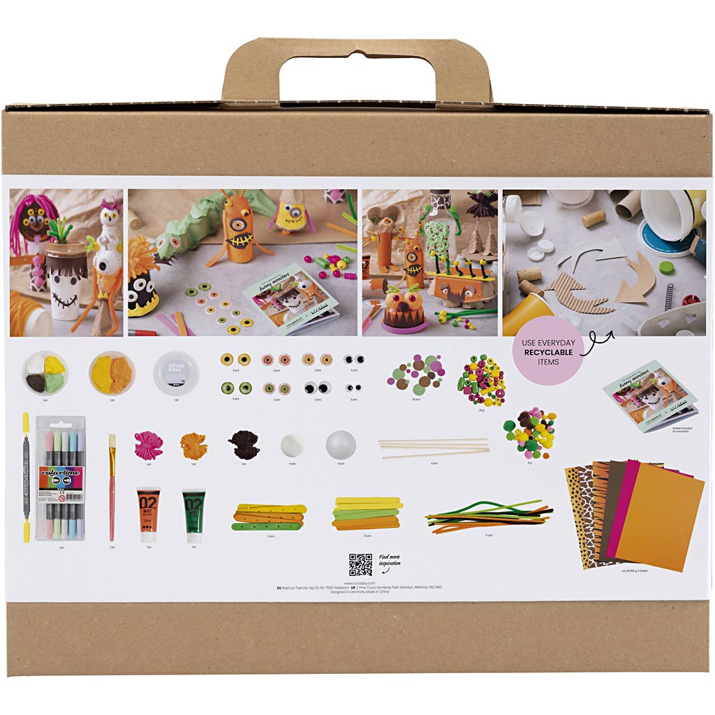 Creativ Company Maxi-Kreativbox lustige Monster, verschiedene Farben, 1 Box