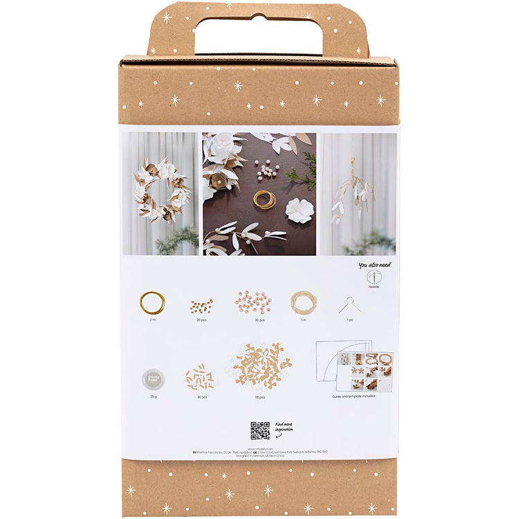Creativ Company Hobby-Set Papierkunst, Kranz, weiß, hellnatur, 1 Box