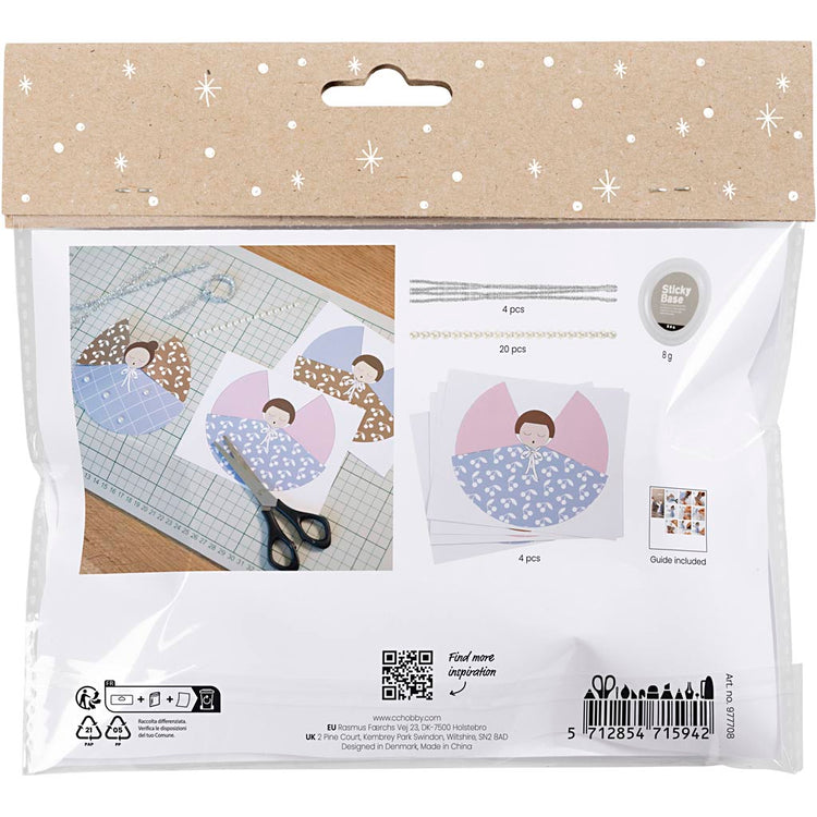 Creativ Company Mini-Hobby-Set Papierdekorationen, Engel, verschiedene Farben, 1 Box