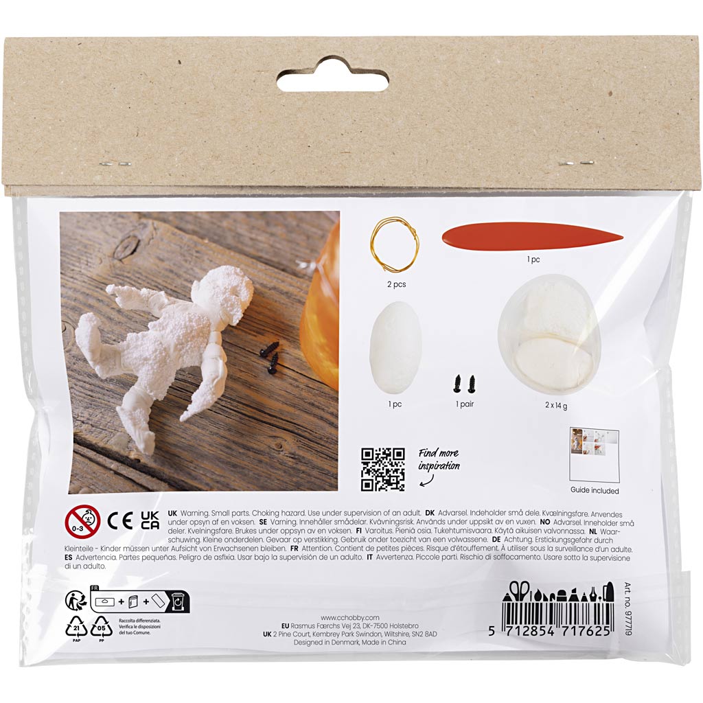 Creativ Company Mini-Hobby-Set Modellieren, Mumie, weiß, 1 Box