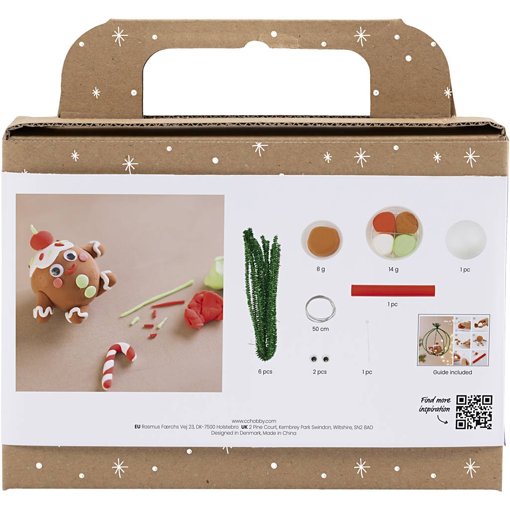 Creativ Company Mini-Hobby-Set Bildhauerei, Keksmann, verschiedene Farben, 1 Box