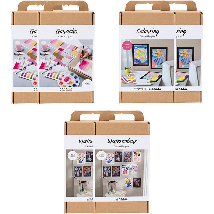 Einführungspaket der Firma Creativ, Kunst- und Malprodukte, 6 Box 1 Box