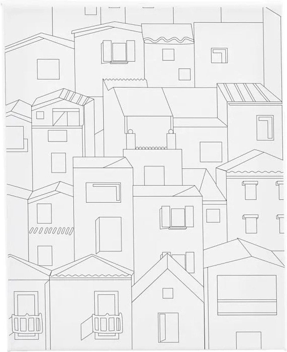 Creativ Company Malleinwand mit Aufdruck, Stadt, D: 1,6 cm, Größe 24x30 cm, 360 gr, 1 Stück