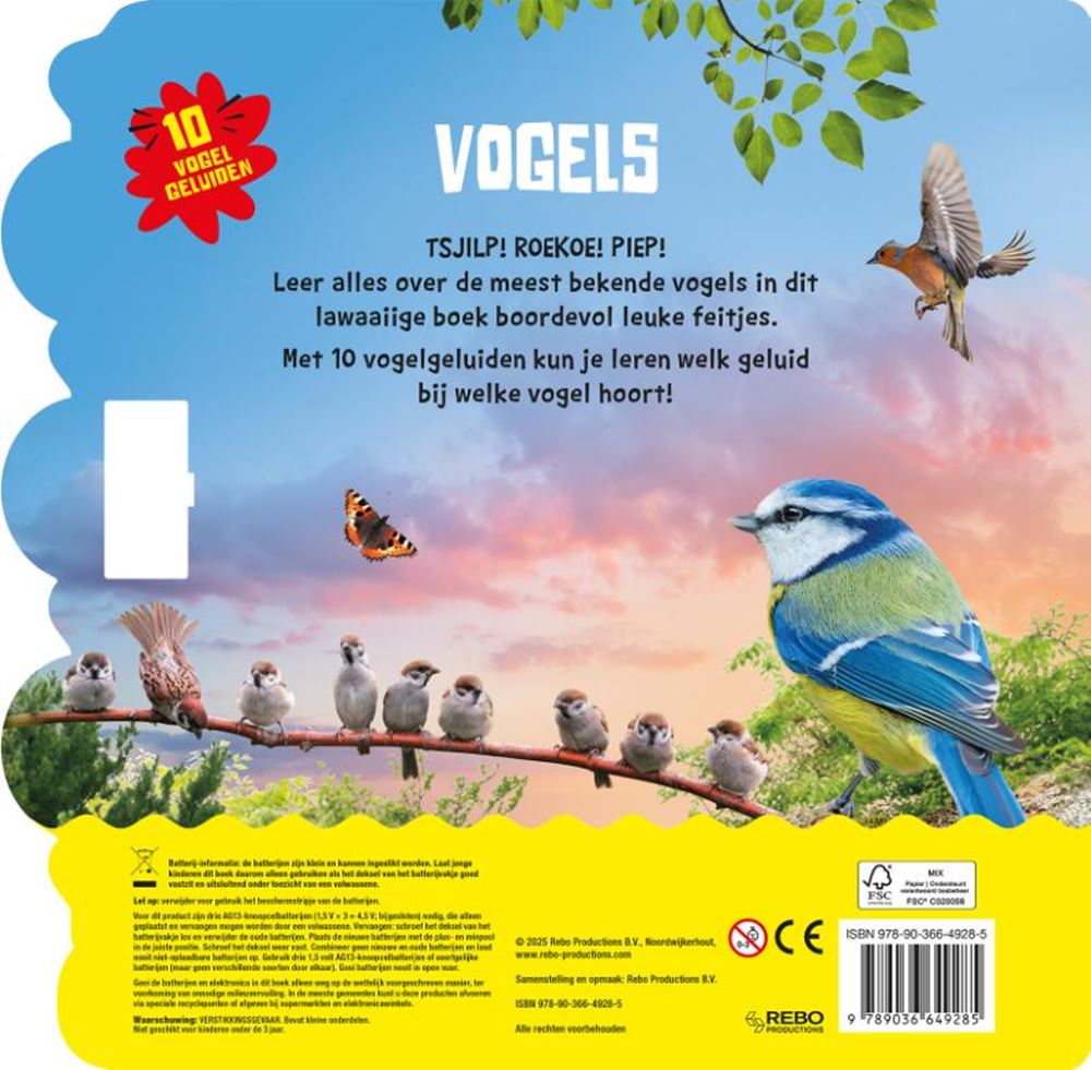 Vögel – 10 Geräusche Buch 0+