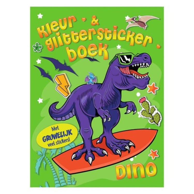 Farbglitter -Aufkleberbuch Dino